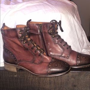 New! Pikolinos red brown wing tip lace up boots 37